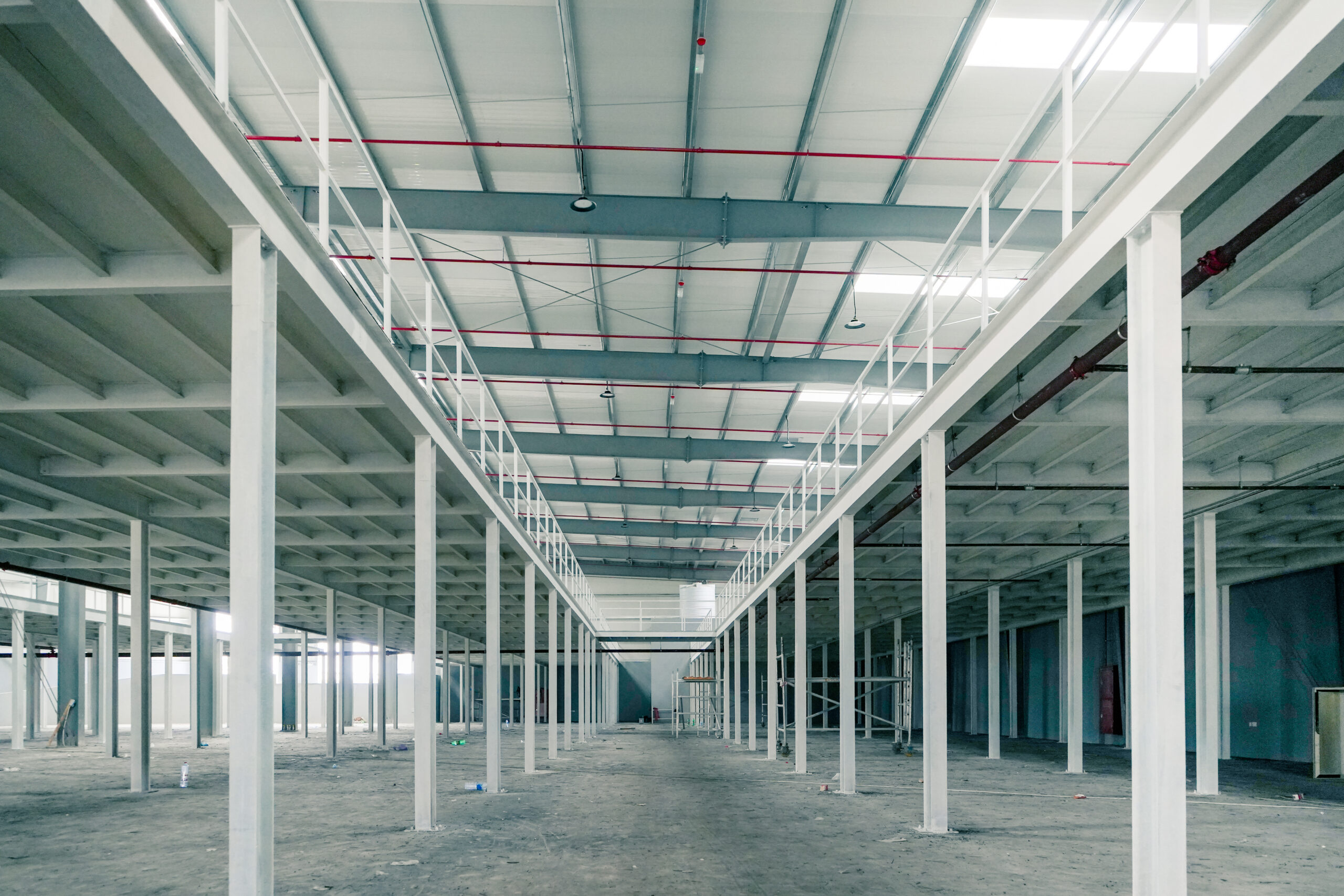 Completed mezzanine floor showing efficient layout and structural design