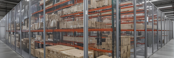 Signature Racking Systems UAE Wire Mesh Partitions in warehouse