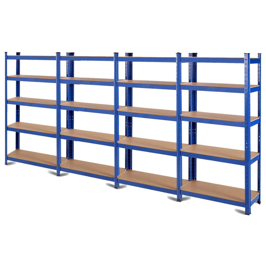 Bolt-free shelving in warehouse