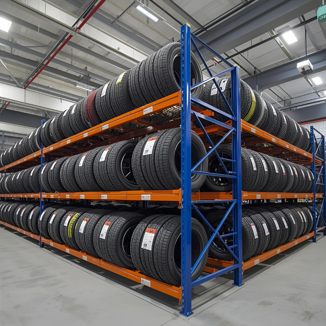 Custom tire storage solution for automotive shop in Abu Dhabi