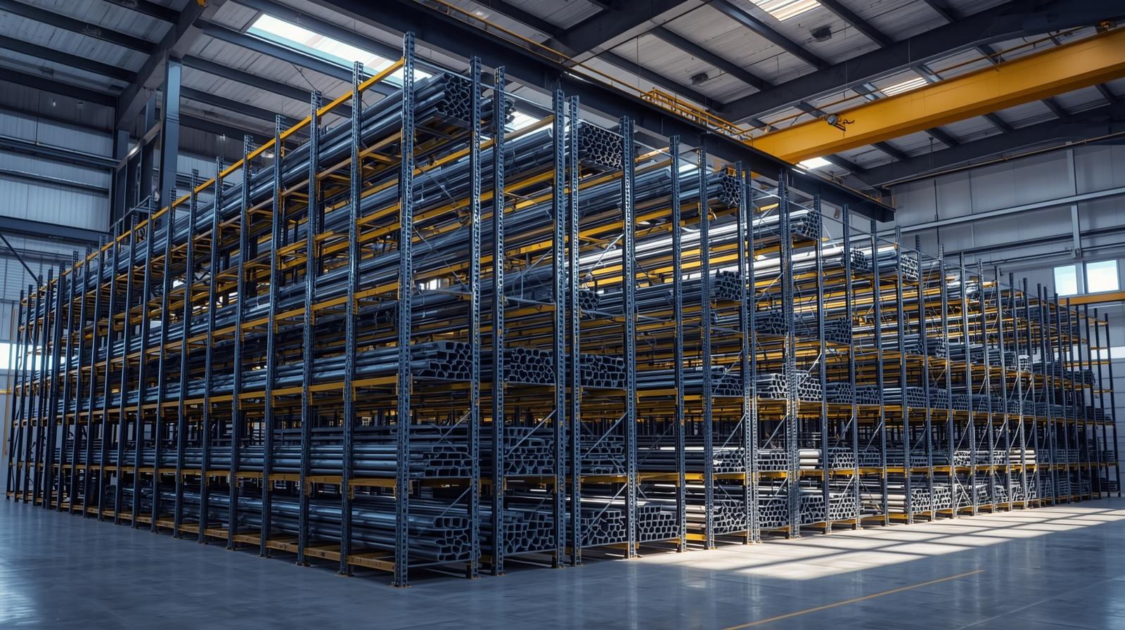 Heavy-duty industrial pipe storage